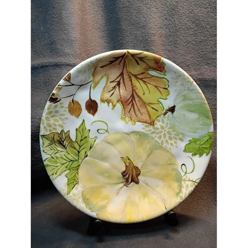 Set/2 Robert Stanley Harvest Pumpkin Salad Dessert Plates Fall Thanksgiving 1C
